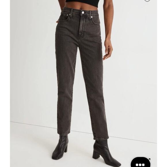 Madewell Sz 27 Petite The Perfect Vintage Jean Grey Lunar Wash Mom Jeans - Picture 1 of 16
